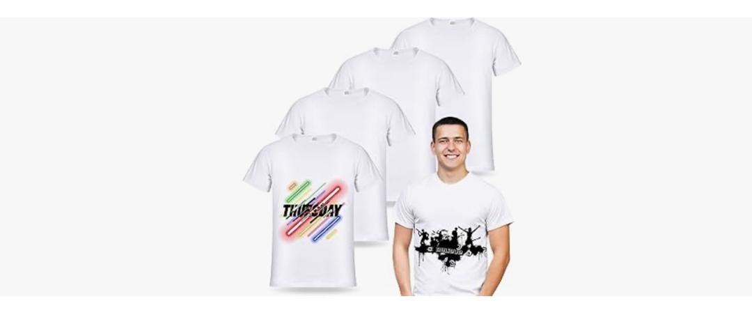 Men's Unisex Sublimation Blank T Shirt White Polyester Shirts Crew Neck Short, Sleeve For Sublimation T Shirt.