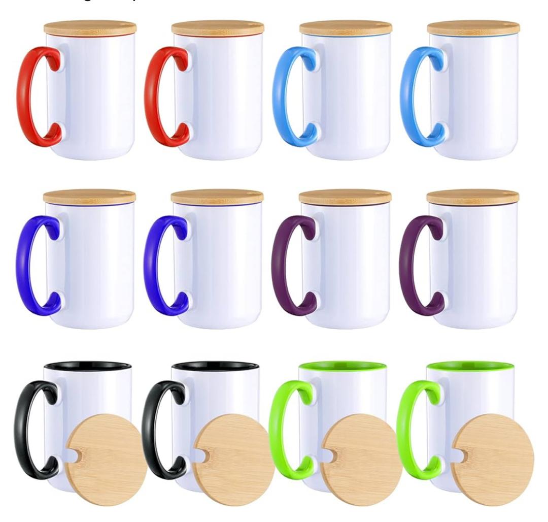 Rainbowtie,Sublimation Mugs With Bamboo Lid 15oz